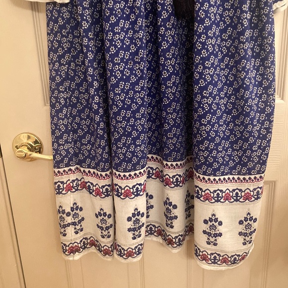California Moon Rise Blue Floral Peasant Dress Size M - Picture 4 of 16